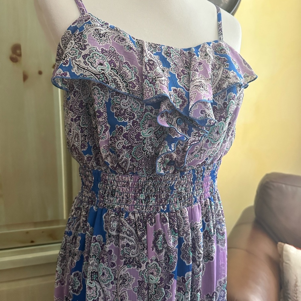 Blue/Purple Floral Maxi Dress - Picture 3 of 6